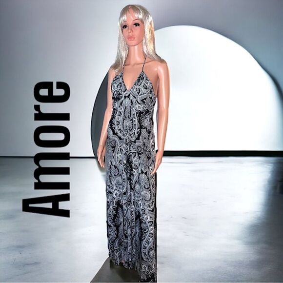 Amore Dress l Maxi l Halter Tie-back l Soft stretch l L l EUC - Picture 1 of 14